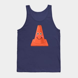 Cute smiling orange traffic cone Tank Top